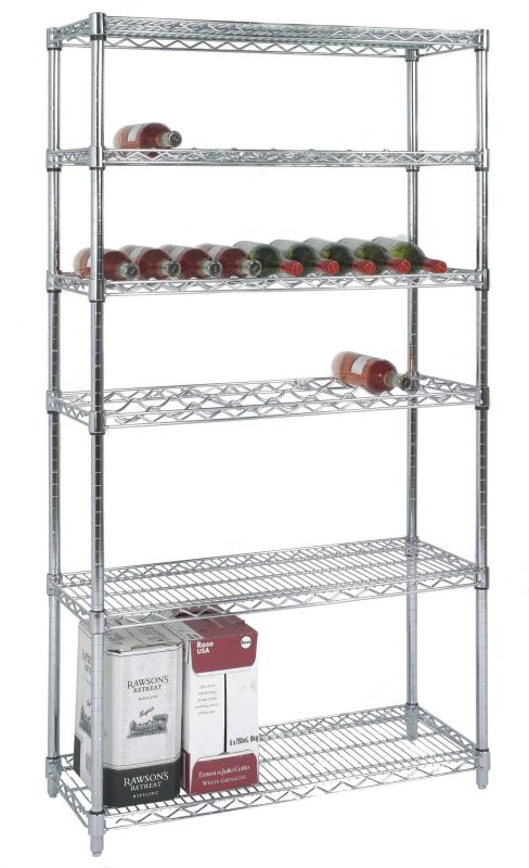 Chrome Wine Rack with 3 wine shelves 1590mm