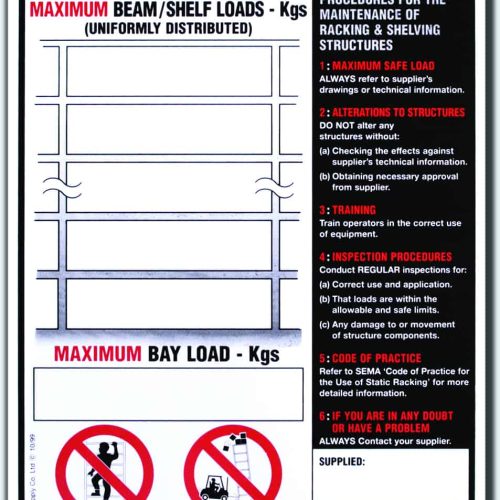 BLS1 (Shelf/Pallet Racking Notice)