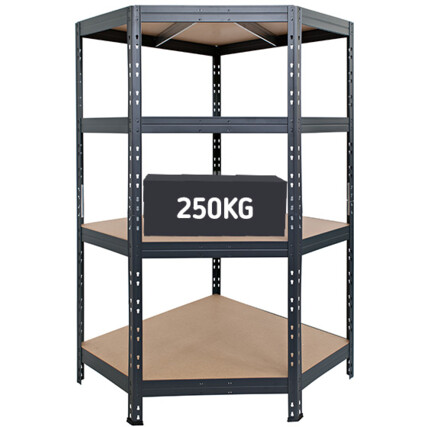 thumbnail image 2 of Racking Solutions Heavy Duty Garage Corner Shelving Unit - 1800x900x450mm, Adjustable MDF Shelves 2 of 4
