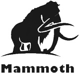 Black mammoth silhouette above the word Mammoth